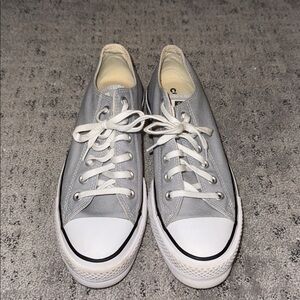 Converse Lift Platform Women's Low Top Canvas Sneakers All Star Gray Size 9